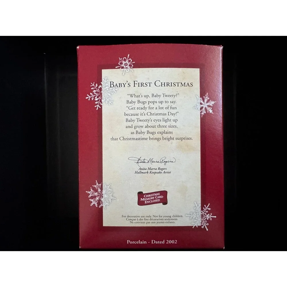 Hallmark Keepsake Ornament 2002 Baby's First Christmas Looney Tunes Bugs Tweety